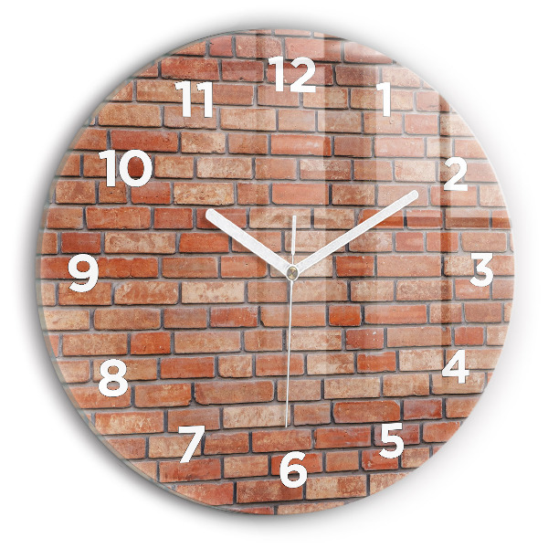 Zegar okrągły Ceglana ściana