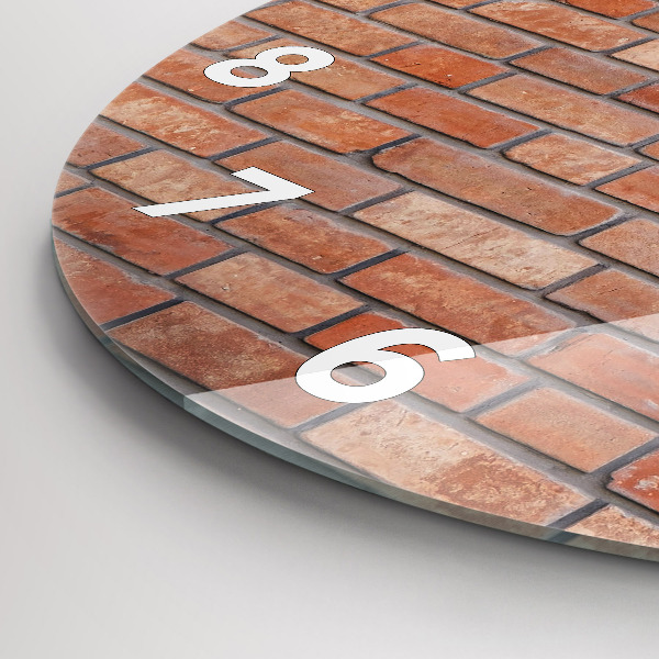 Zegar okrągły Ceglana ściana