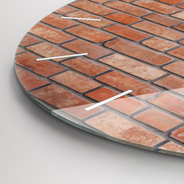 Zegar okrągły Ceglana ściana