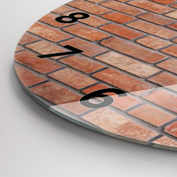 Zegar okrągły Ceglana ściana