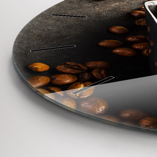 Zegar szklany okrągły Worek ziaren kawy