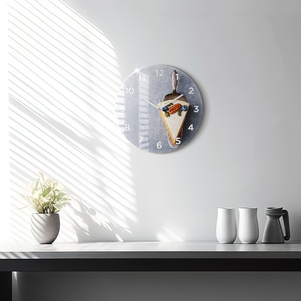 Zegar szklany okrągły Kawałek ciasta