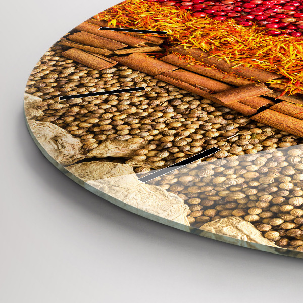 Zegar okrągły z nadrukiem Rzędy przypraw