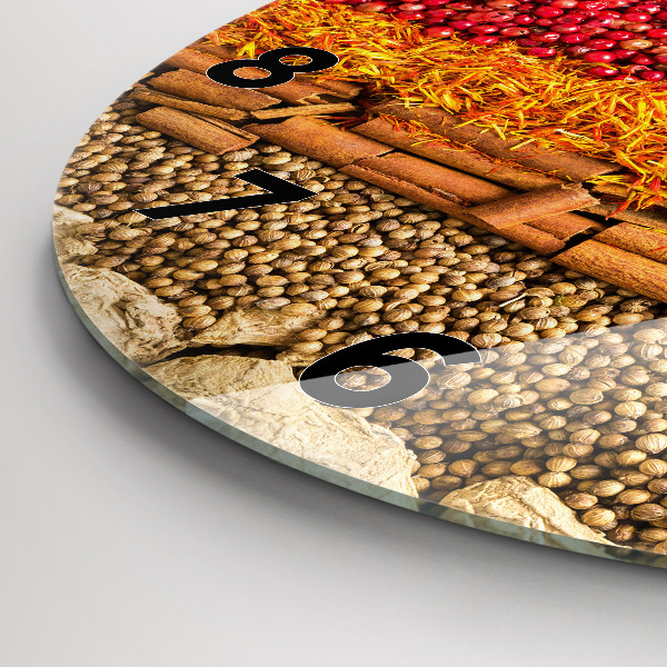 Zegar okrągły z nadrukiem Rzędy przypraw