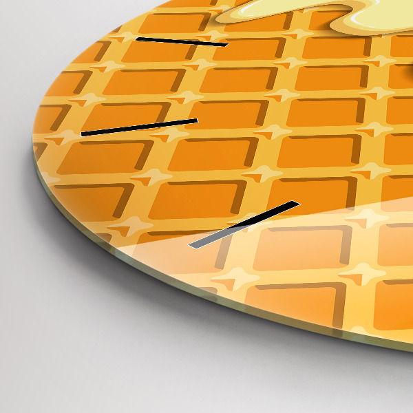 Zegar okrągły z nadrukiem Wafelek i lody