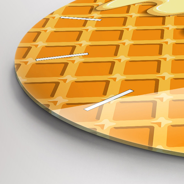 Zegar okrągły z nadrukiem Wafelek i lody