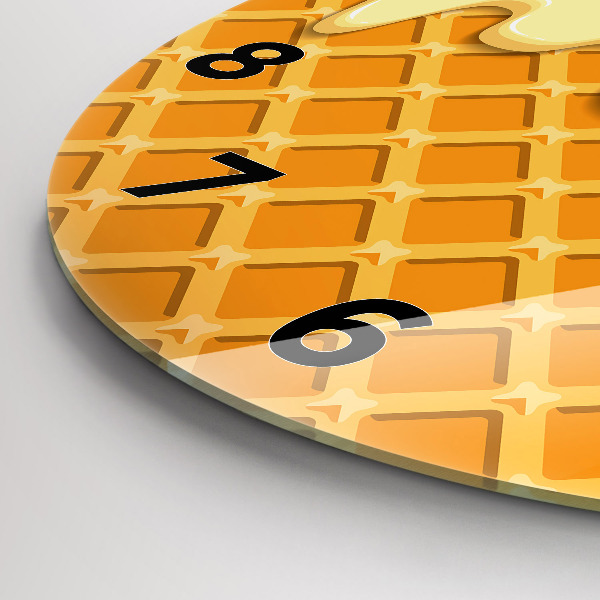 Zegar okrągły z nadrukiem Wafelek i lody