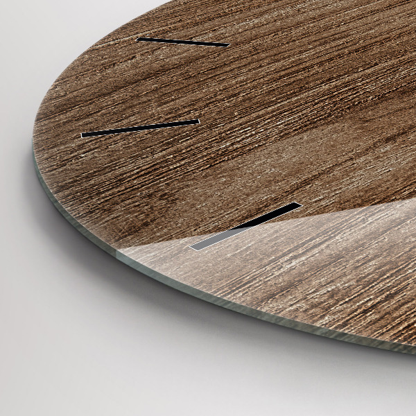 Zegar okrągły z nadrukiem Ciemne drewno