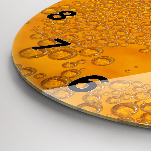 Zegar okrągły z nadrukiem Piwo z pianką