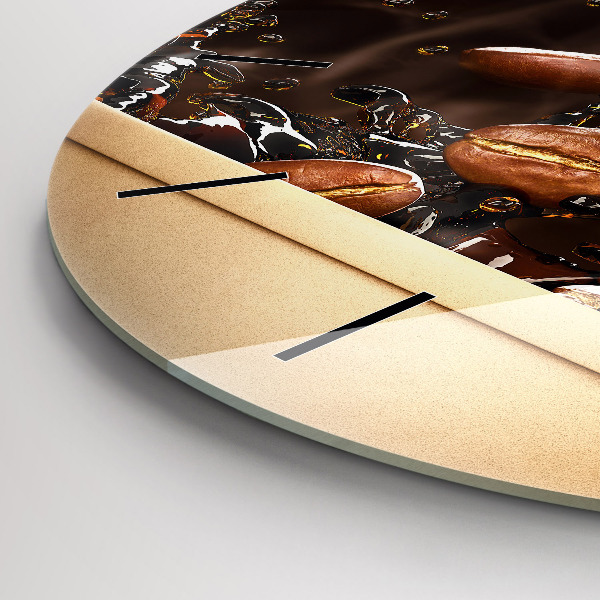 Zegar okrągły z nadrukiem Gorąca kawa