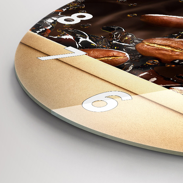 Zegar okrągły z nadrukiem Gorąca kawa