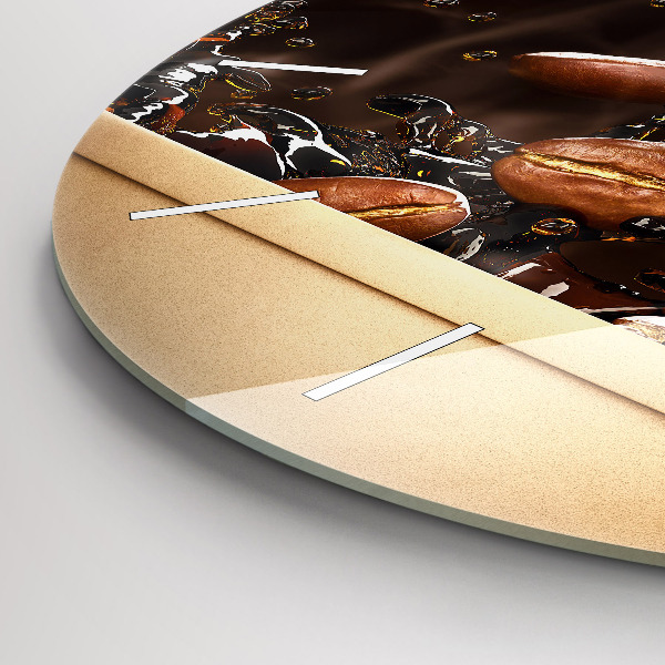 Zegar okrągły z nadrukiem Gorąca kawa