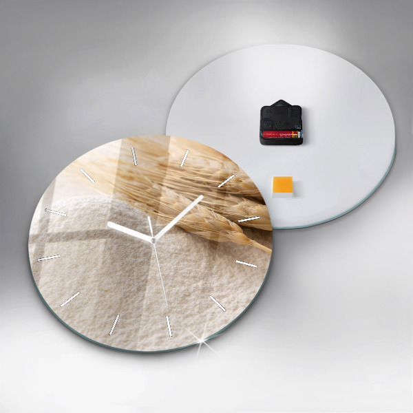 Zegar okrągły z nadrukiem Mąka i kłosy zboża