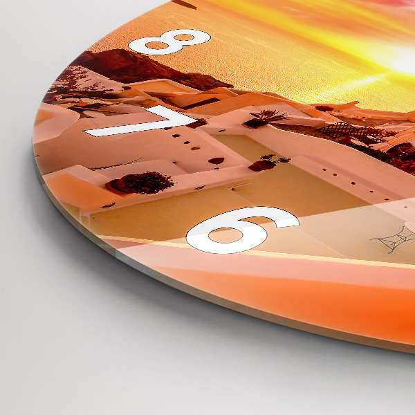 Zegar ścienny okrągły Stary wiatrak w Santorini