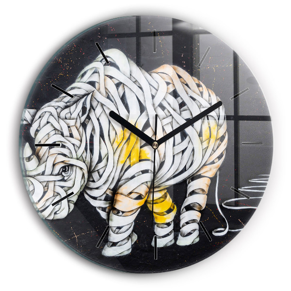 Zegar ścienny okrągły Abstrakcyjny nosorożec
