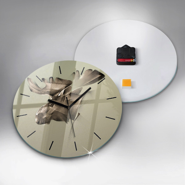 Zegar ścienny okrągły Graficzny łoś