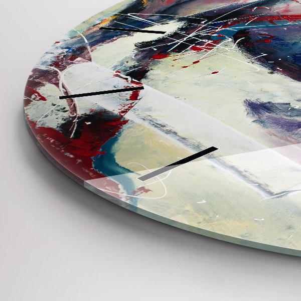 Zegar szklany okrągły Ilustracja galopujące konie