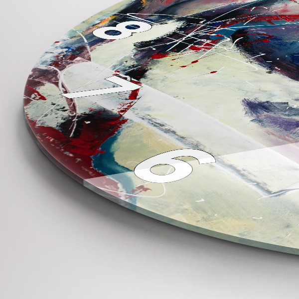 Zegar szklany okrągły Ilustracja galopujące konie