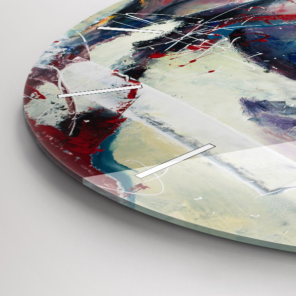 Zegar szklany okrągły Ilustracja galopujące konie