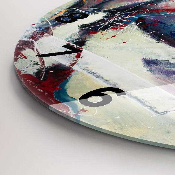 Zegar szklany okrągły Ilustracja galopujące konie