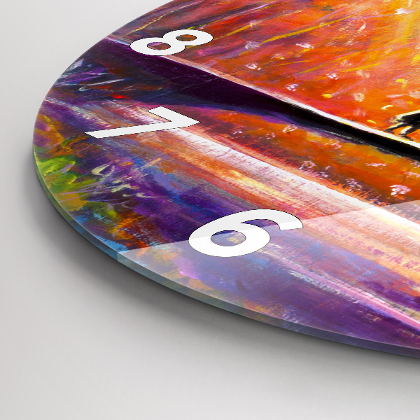 Zegar okrągły z nadrukiem Para w lesie