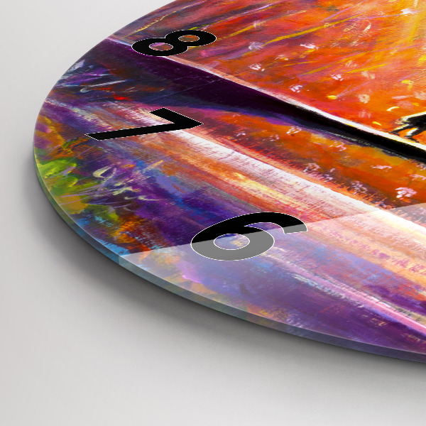 Zegar okrągły z nadrukiem Para w lesie