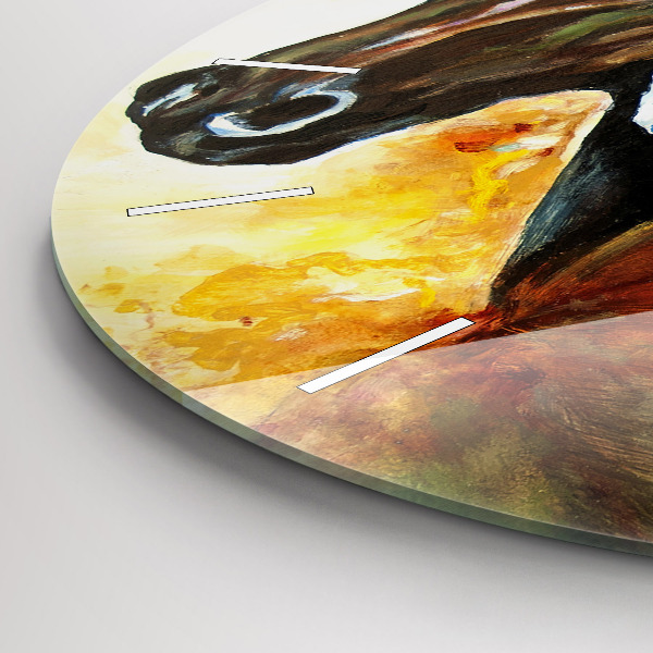 Zegar okrągły z nadrukiem Malowane dwa konie