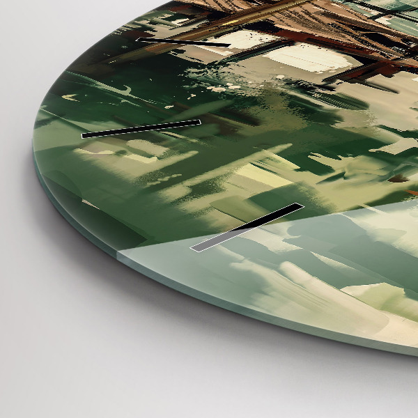 Zegar okrągły Łodzie rybackie w porcie