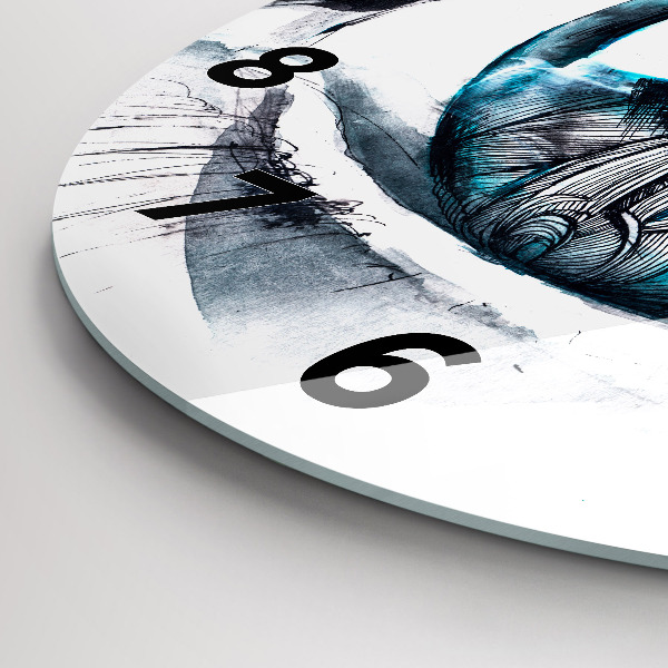 Zegar ścienny okrągły Ilustracja wilczy wzrok