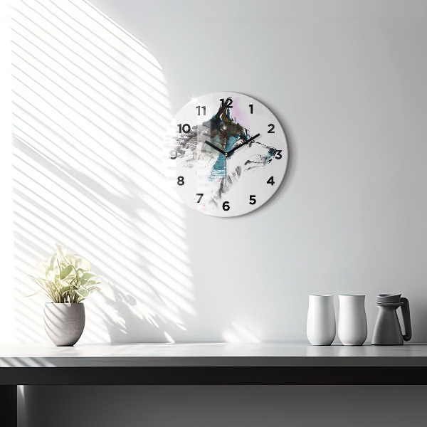 Zegar ścienny okrągły Profil malowanego wilka