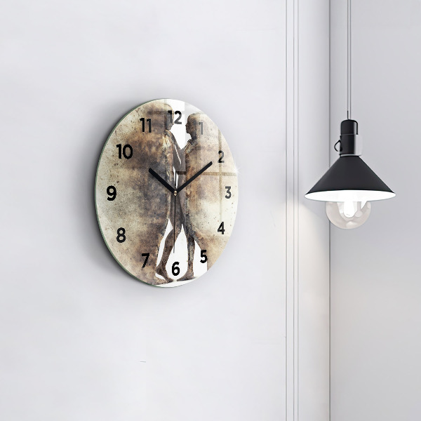 Zegar ścienny okrągły Abstrakcja ludzie z piasku