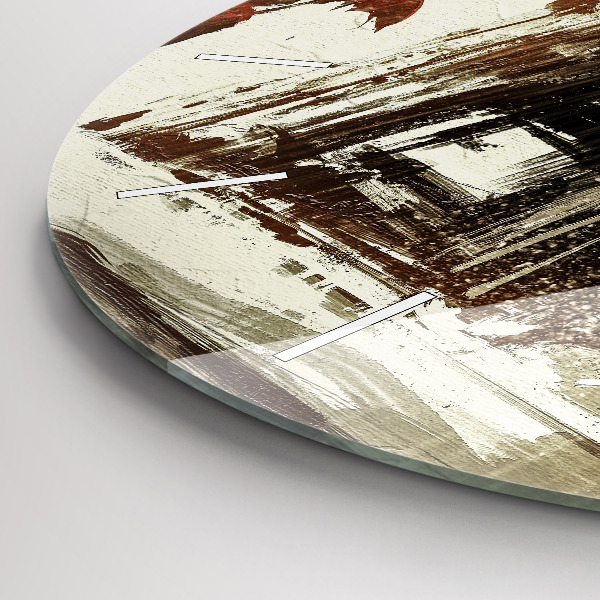 Zegar ścienny okrągły Kobieta w deszczowej nocy