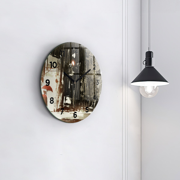 Zegar ścienny okrągły Kobieta w deszczowej nocy