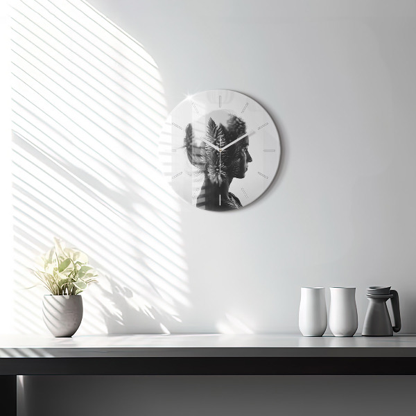 Zegar ścienny okrągły Portret kobiety