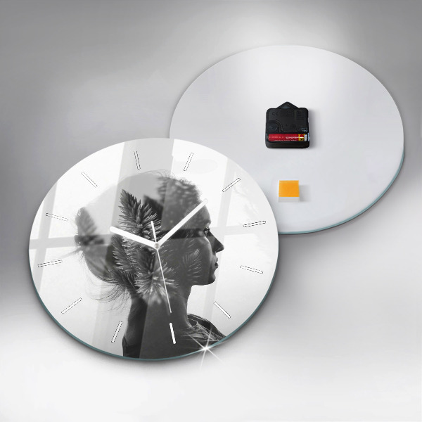Zegar ścienny okrągły Portret kobiety