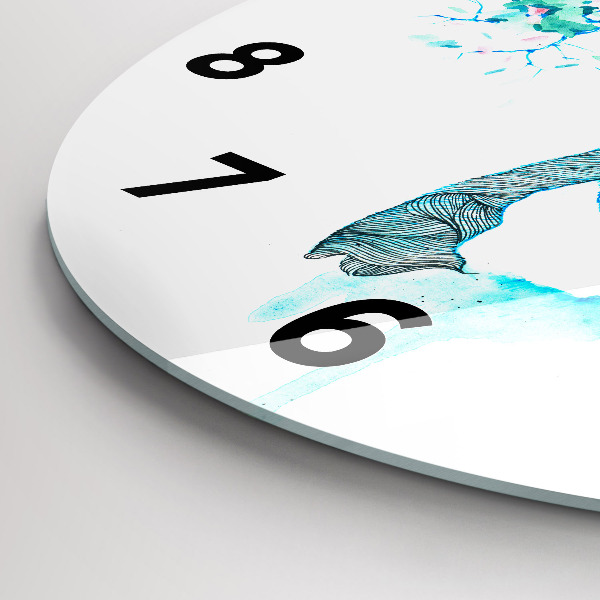 Zegar ścienny okrągły Ilustracja jelenia