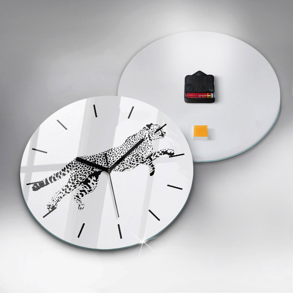 Zegar ścienny okrągły Sylwetka pantery