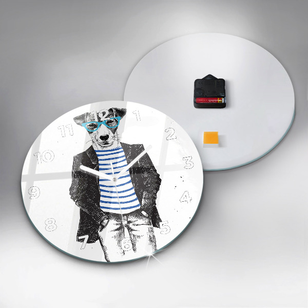 Zegar ścienny okrągły Pies w ciele człowieka