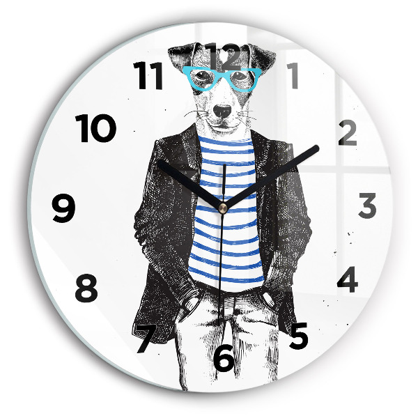 Zegar ścienny okrągły Pies w ciele człowieka