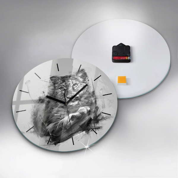 Zegar ścienny okrągły Malowany lew