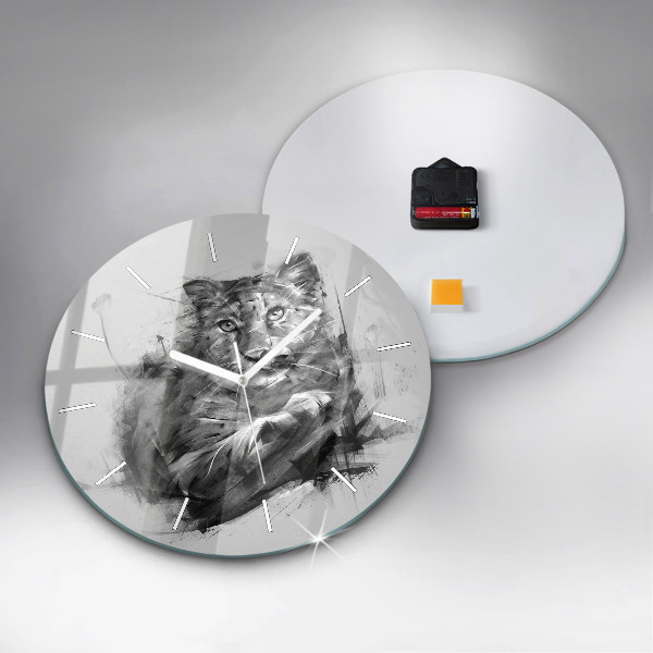 Zegar ścienny okrągły Malowany lew
