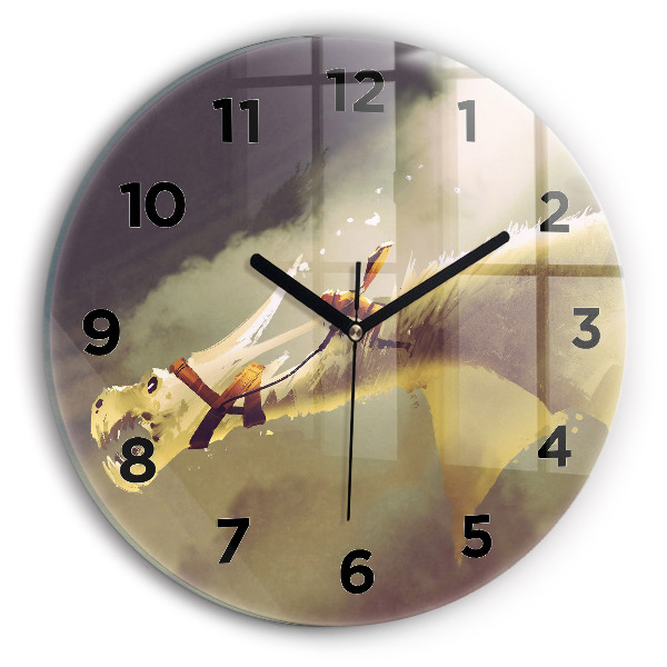 Zegar ścienny okrągły Ilustracja Smoczego Jeźdźca