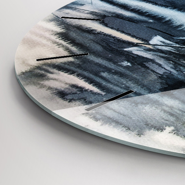 Zegar ścienny okrągły Zimowe jezioro Łódka