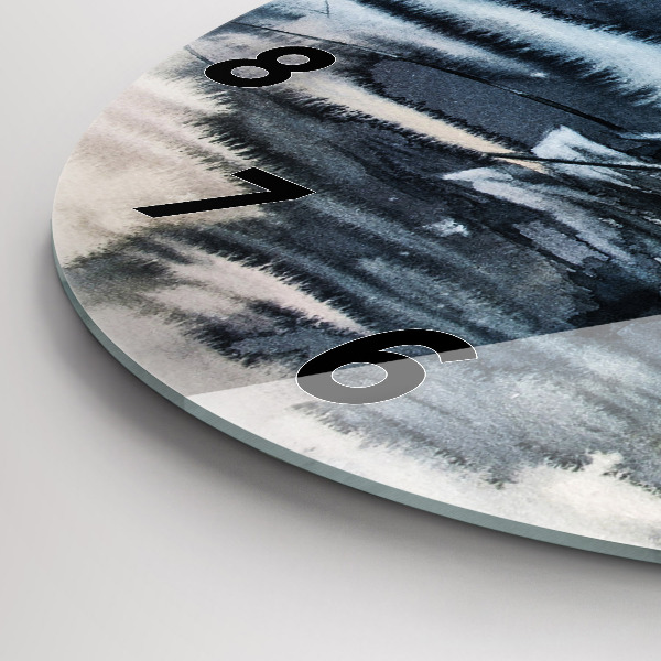 Zegar ścienny okrągły Zimowe jezioro Łódka