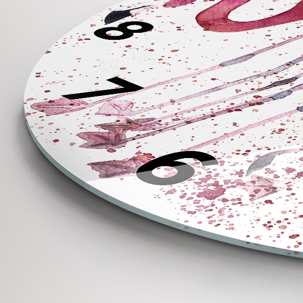 Zegar ścienny okrągły Grono Flamingów