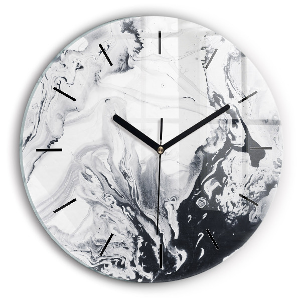 Zegar ścienny okrągły Abstrakcja Tusz Marmur