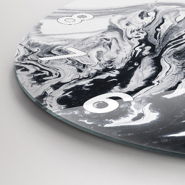 Zegar ścienny okrągły Abstrakcja Tusz Marmur