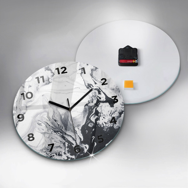 Zegar ścienny okrągły Abstrakcja Tusz Marmur