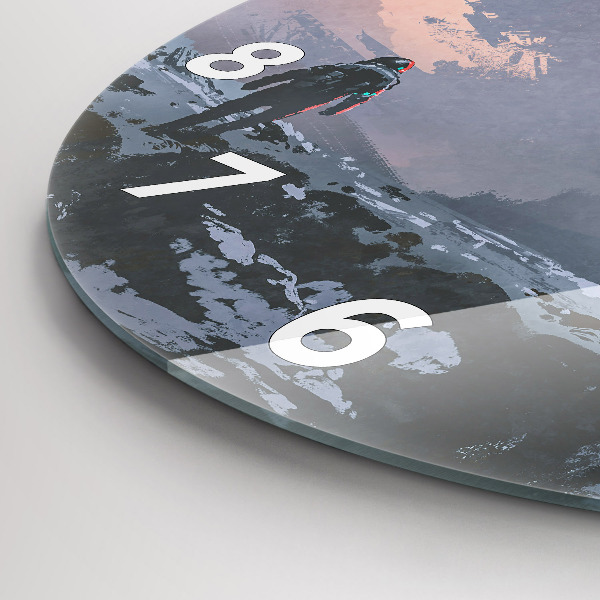 Zegar ścienny okrągły Astronauci abstrakcja