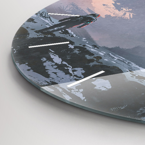 Zegar ścienny okrągły Astronauci abstrakcja